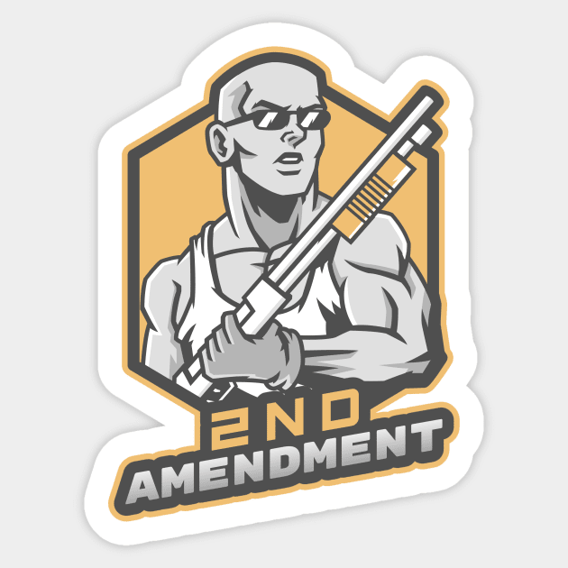The Man With A Shotgun - 2nd Amendment Sticker by Mega Tee Store